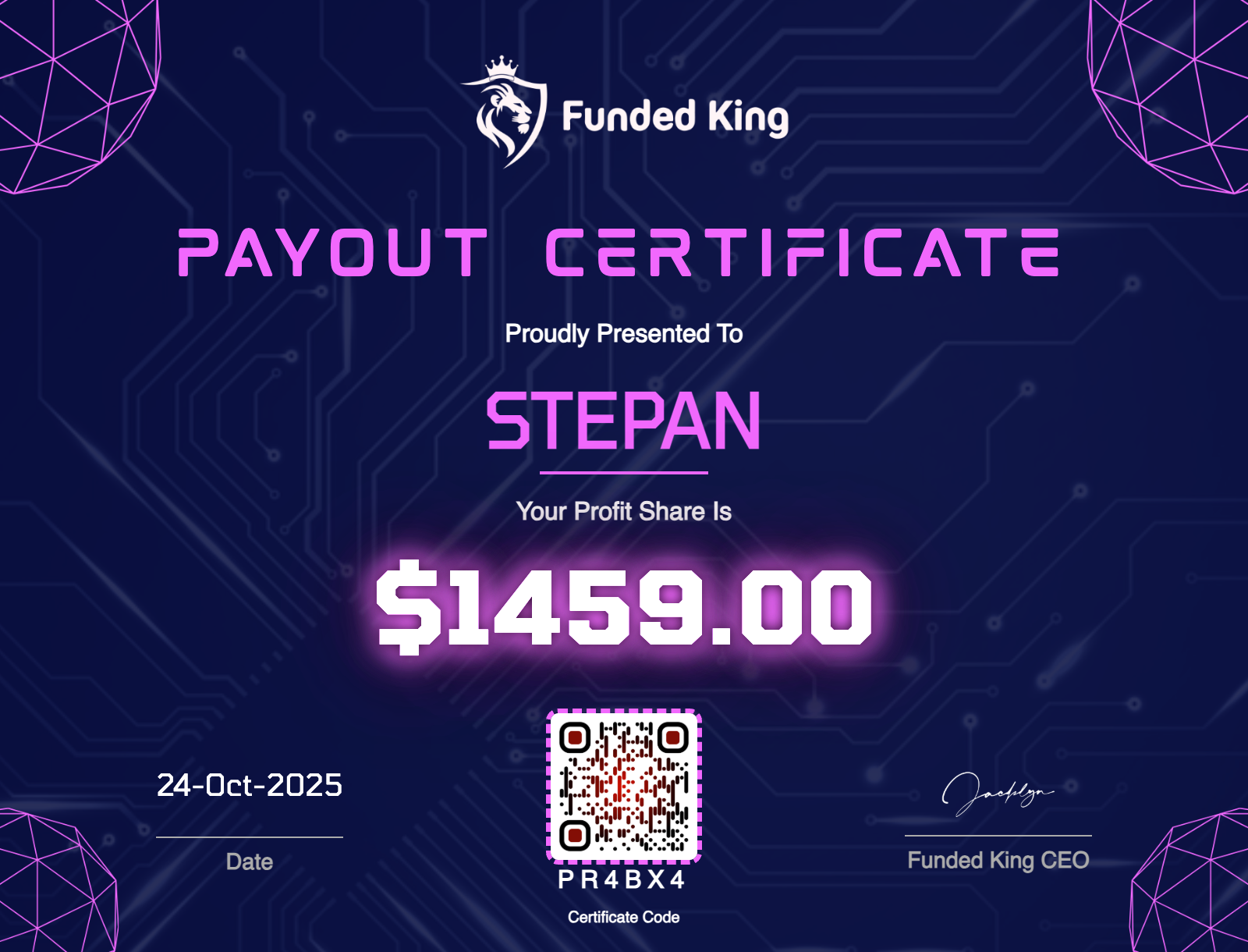 Trader Certificate