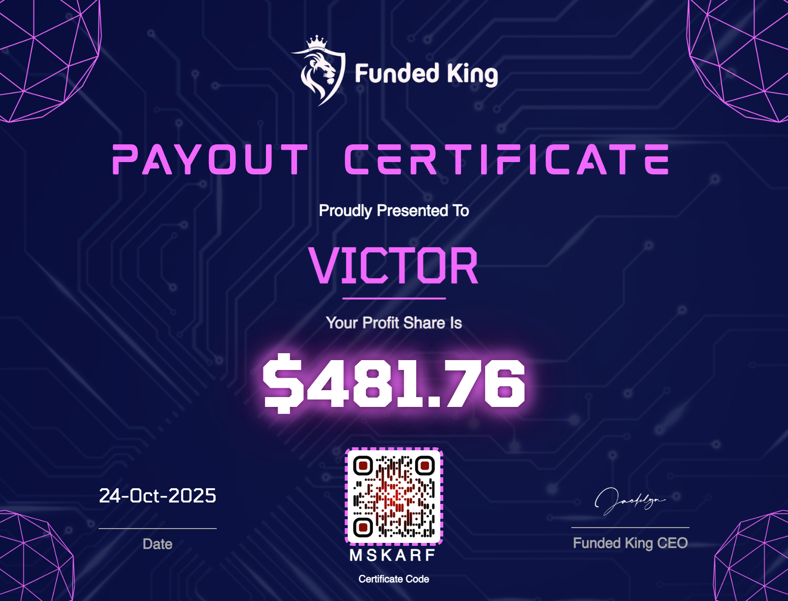 Trader Certificate